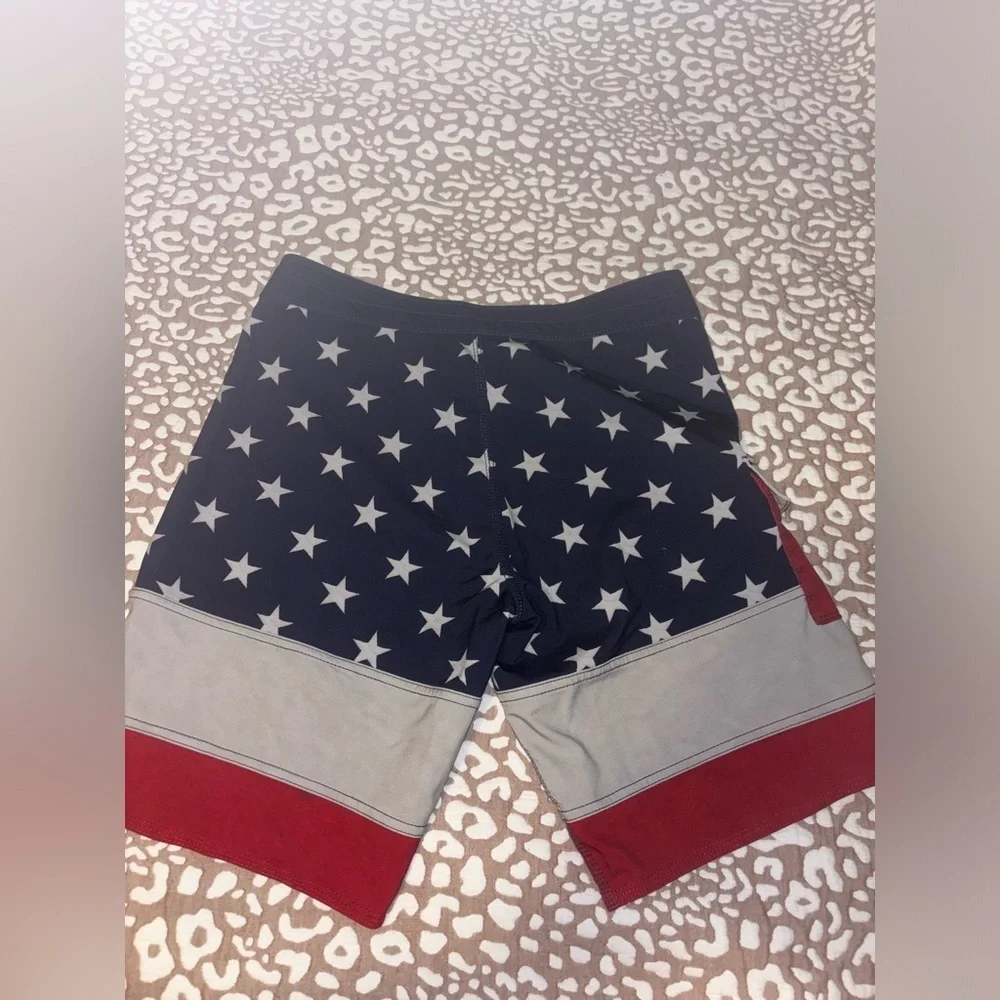 BillaBong platinum pump USA print swim trunks